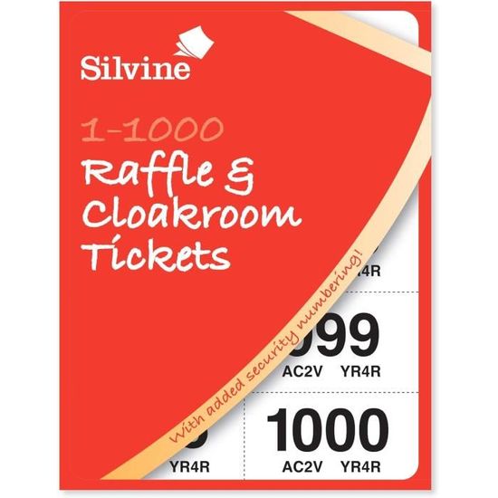 Vision4ever Lot De Tickets De Tombola Numérotés 1 à 1000 - Livre Complet Pour Événements Charitifs Et Fêtes