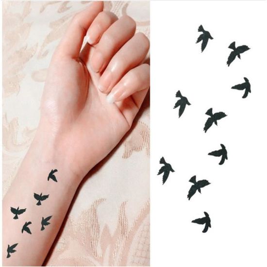 Tatouage Temporaire éphémère Réaliste Motif Oiseau Bras