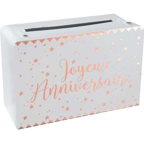 Boîte à Cartes Anniversaire En Bois "Joyeux Anniversaire" - Urne Tirelire Décorative étoile Creuse - Assemblage Facile - Décoration De Fête