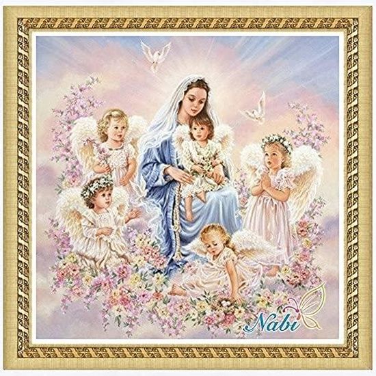 Kit De Point De Croix Vierge Marie : Broderie Chrétienne Pour Débutants