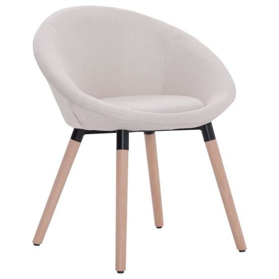 Home® Chaise de Salon Scandinave - Chaise de salle à manger - Fauteuil Chaise de cuisine Chaise à dîner Crème - Tissu 4234