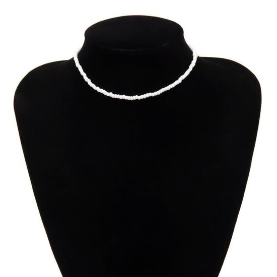 Colliers en perles blanches et noires séparables pour femme, petits bijoux ras du cou, 2 couches, coquillages SGL4375