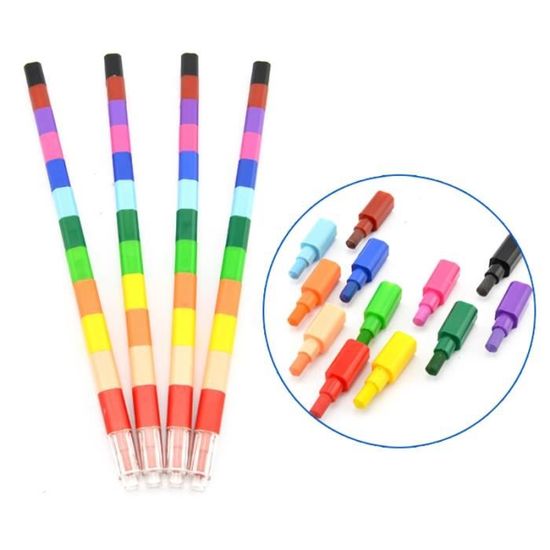 Crayons De Cire Lavables Pour Enfants - 12 Couleurs, Blocs Épais 1.3 Cm | Non Toxiques, Anti-Taches