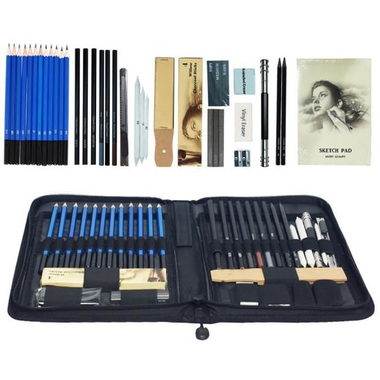 Kit Dessin 136 Pièces HIFORNY - Crayons Graphite, Fusain, Aquarelle