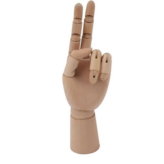 Modèle De Main En Bois Flexible Articulé - Mannequin Main Pour Dessin Et Exercice Artistique (Différentes Tailles)
