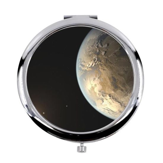 Miroir Mural Soleil Lune 60 Cm - Mosaïque De Verre Multicolore - Amicasa