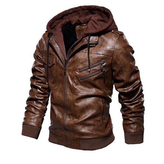 Veste cuir on sale homme hiver
