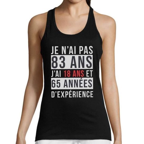 Débardeur Femme Humour Adulte - Noir Avec Lettrage Bleu - Taille X-Large - Neuf Sans Étiquette