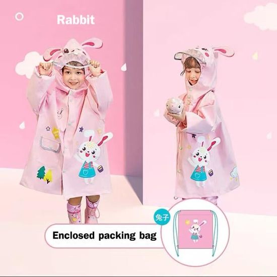 Baogaier Poncho Pluie Enfant, Léger Respirant Filles Garçons RéUtilisable Imperméable Veste à Capuche, Unisexe Cape De Pluie Imperméables L'extérieur Vêtements Pour 3-5 Ans, Bleu