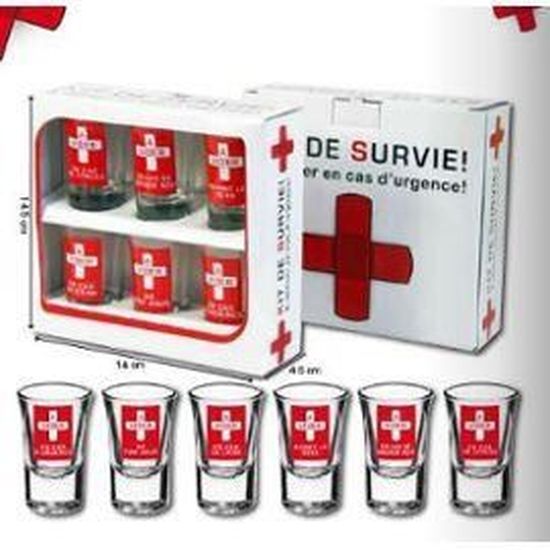 Lot De 6 Shooters - Kit De Survie Humoristique, Shot Glasses | Pour Fête, Déguisement, Cadeau Rigolo