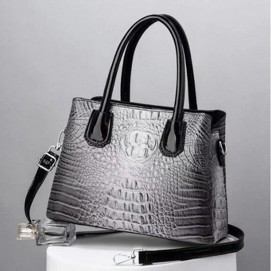 Sac cuir gris femme top