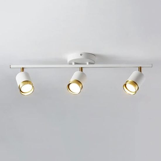 CGC Lighting Plafonnier GU10 3 Spots Réglables - Luminaire Moderne Rond Pour Cuisine Et Salon Blanc