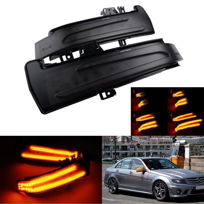2x Dynamique LED Miroir Rétroviseur Clignotant Noir Pour Mercedes A W176 B W246 C W204 E W212 ML W166 S W221 GLA X156