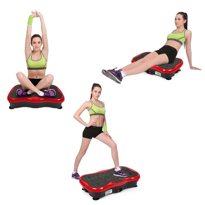 NOIR ET ROUGE!!!, PLATEFORME VIBRANTE FITNESS POUR Appareil d'Entraînement à Fitness (AVEC USB+LCD+BLUETOOTH)