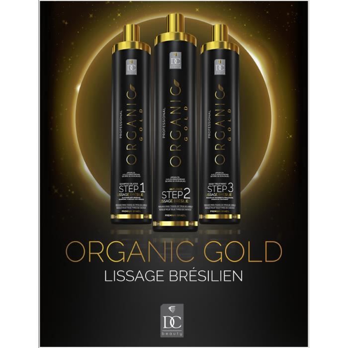 ORGANIC GOLD Kit Lissage brésilien sans formol - 1 LITRE