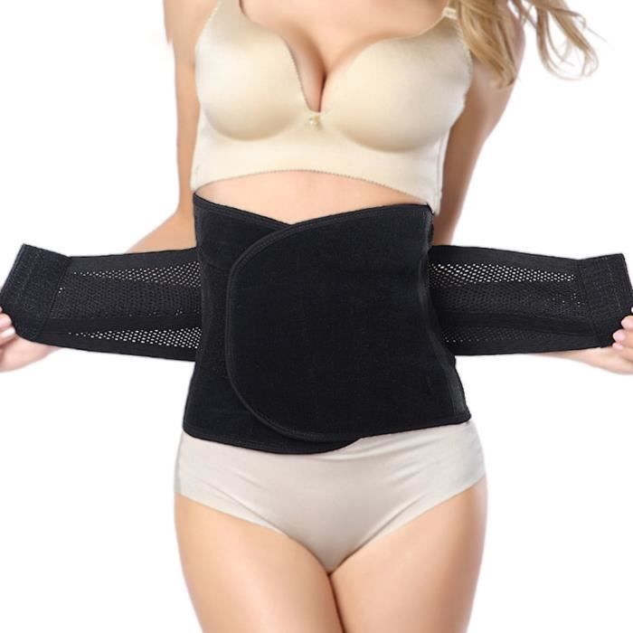 Ceinture de soutien-gorge élastique à la taille et au dos pour brûler les graisses Perdre du poids Taille L (Noir)