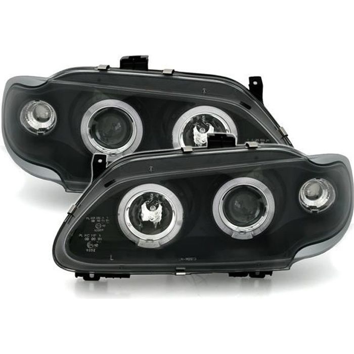 2 FEUX PHARE AVANT ANGEL EYES A LED POUR RENAULT MEGANE 1 PHASE 1 DE 01/1996 A 04/1999
