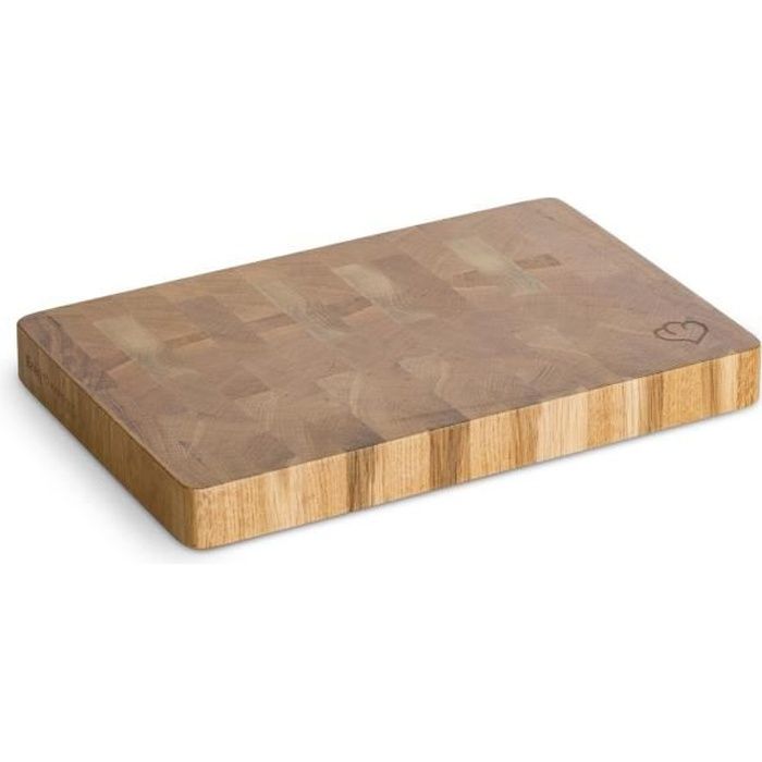 Planche à Découper en Chêne, Planche à Pain, Plateau en Bois véritable, Brun, 20 x 30 x 3 cm