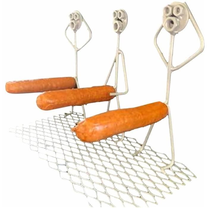 Support de brochettes de Barbecue en métal Porte-rôtissoire Portatif Hot Dog, Barbecue Portables en Acier Inoxydable Chaîne de fe241