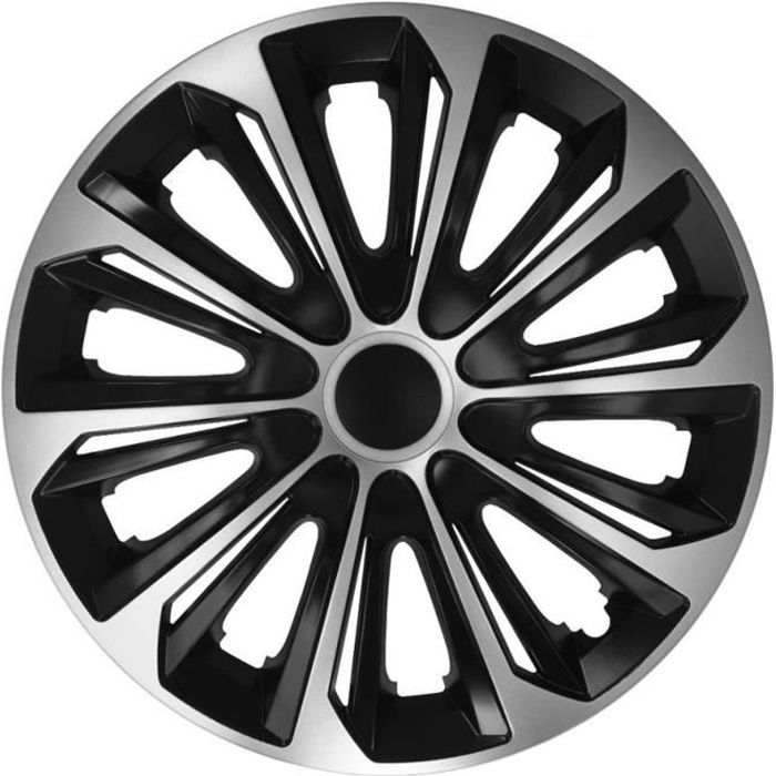 Enjoliveurs 15 -4 pcs NRM DUOCOLOR FORTE noir argent