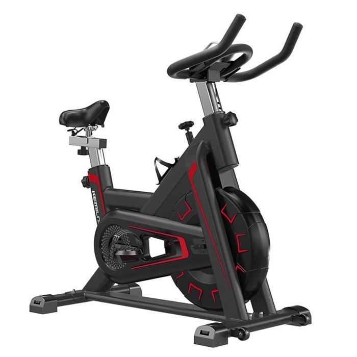 Vélo d'appartement Intérieur Exercice Fitness Cyclisme 150KG - Noir + Rouge