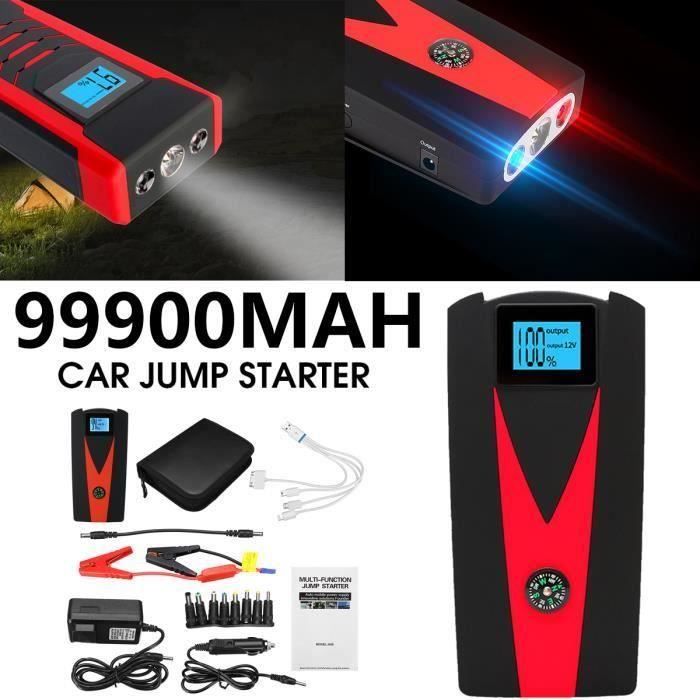 Ba30DEllylelly 30000mAh Portable Car Jump Starter Pack Booster LED Chargeur Batterie Power Bank Alimentation Portable de d/émarrage durgence