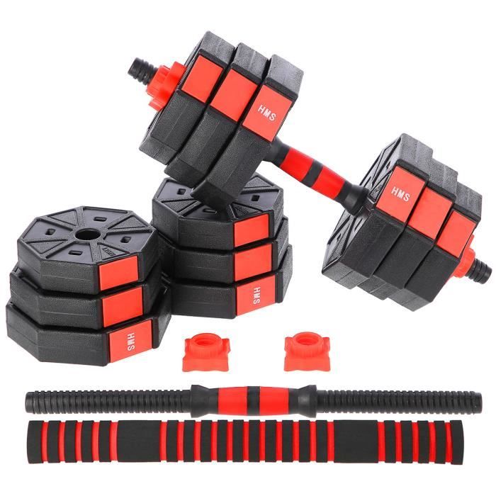 HMSPORT - Kit body pump Barres courtes - Barre d'haltères 2en1 - Ensemble d'haltères - barres d'haltères - Musuculation - Noir