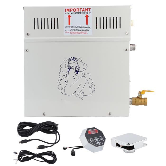 Générateur de bain de vapeur, 4.5KW 220V Contrôle de température automatique Générateur de vapeur Affichage LED Douche Sauna