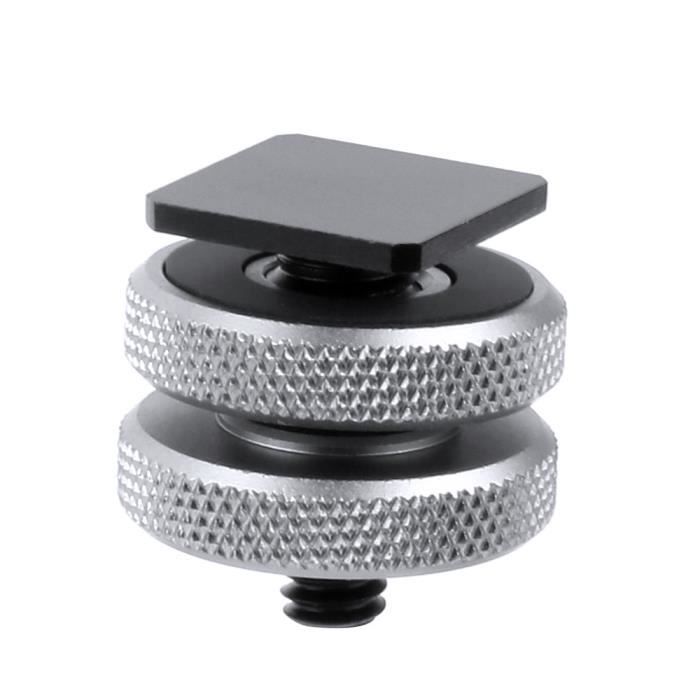 Accessoire Camescope,Trépied 1x3-8 tour 1-4 vis pour Flash chaud et froid, adaptateur de montage, Double écrou - Type Silver color