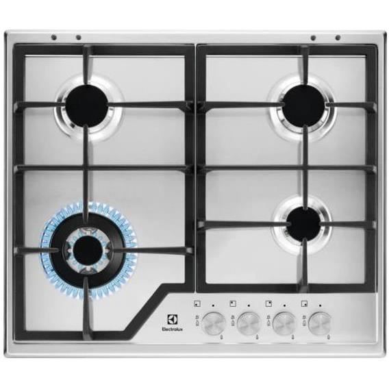 Electrolux KGS6436SX, Intégré, Cuisinière à gaz, Acier inoxydable, Acier inoxydable, 1000 W, Rond