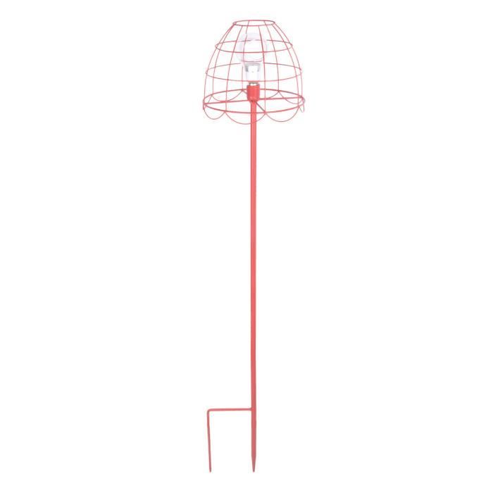 Esschert Design lampadaire pour bougie à chauffe-plat 25,2 x 137 cm rouge acier