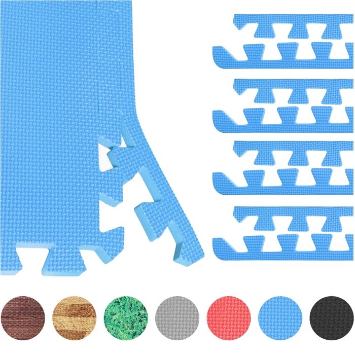 8 x Embouts de finition pour Tapis de protection 1,2cm en mousse EVA Bleu