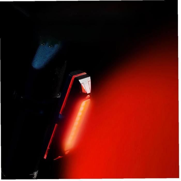 Vélo Feu arrière frein vélo Avertissement Queue USB rechargeable lampe à induction avec couleur unique lumière