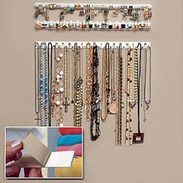 9 pcs Support de bijoux murale autocollant organiseur de bracelet de collier d'affichage de bijoux