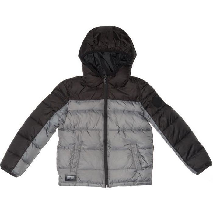REDSKINS Doudoune avec Capuche Anthracite et Noir Enfant Garçon