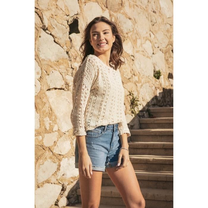 DEELUXE Pull à effet crochet ELISE Off White