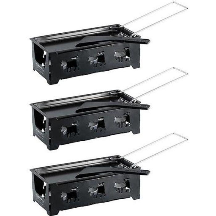 3 appareils à raclette à bougie - pour 2 personnes