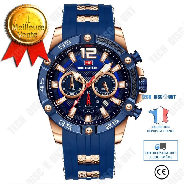 TD® Montre de sport montre pour hommes décontractée montre à quartz étanche montre pour hommes lumineuse multifonctionnelle