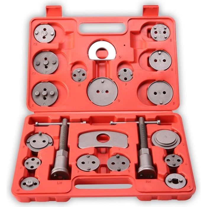 TRESKO® Coffret repousse piston d'étriers de freins pour remplacement de disque Outil et adaptateurs, Set de 22 pièces