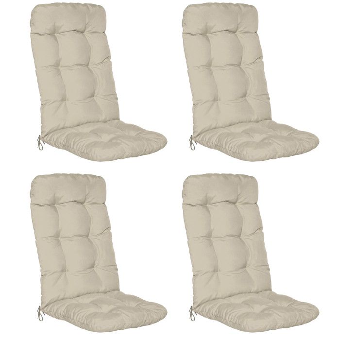 Set de 4 coussins pour fauteuils à haut dossier Flair HL 120x50x8cm naturel Set de 4 coussins pour fauteuils à haut dossier Flair HL 120x50x8cm naturel