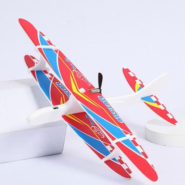 Toyvian – Avion En Mousse EPP à Lancer – Jouet Volant Lumineux Orange – Planeur Léger Pour Enfant – Jeu Extérieur Parent-enfant – Cadeau Fête Aviation