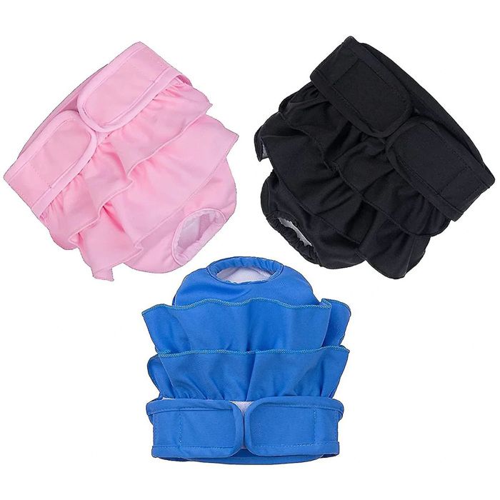 Comparer les prix de Lot de 3 couches réutilisables pour chien culottes menstruelles lavables super absorbantes pour chien culottes de saison pour