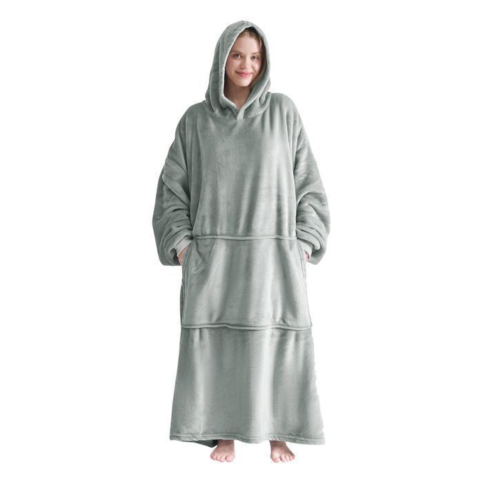 Couverture à Capuche Avec Manches Pour Adultes – Douce Microfibre Polaire Chaude Et Portable, Parfaite Pour TV Et Détente