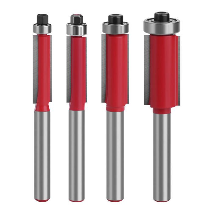 Fraises Défonceuse 8mm Lot De 4 - Carbure Et Revêtement PTFE Pour Bois, MDF Et Contreplaqué