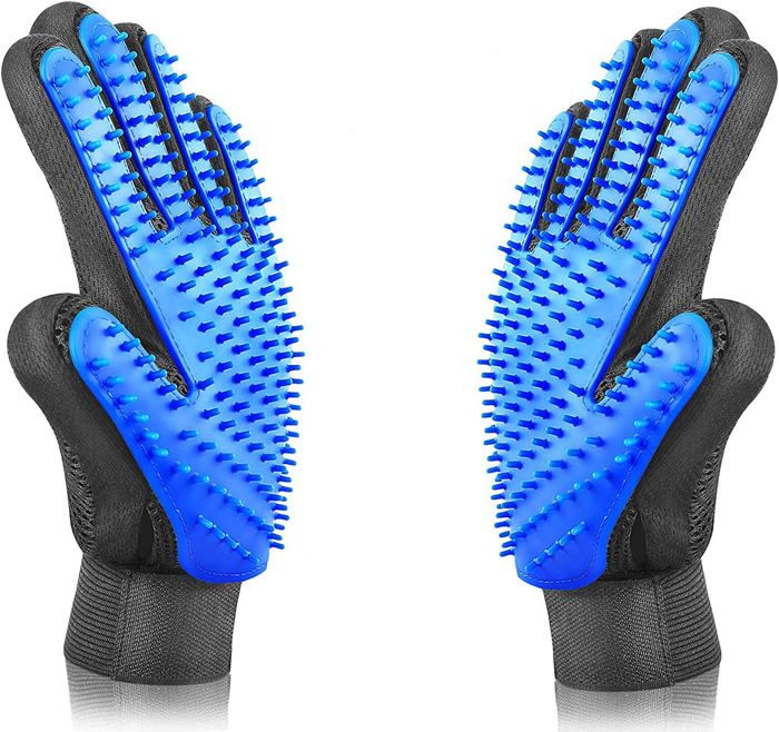 Meilleurs prix pour Gant de toilettage pour animaux, brosse douce pour éliminer les poils, design amélioré à cinq doigts, pour chiens, chats et chev