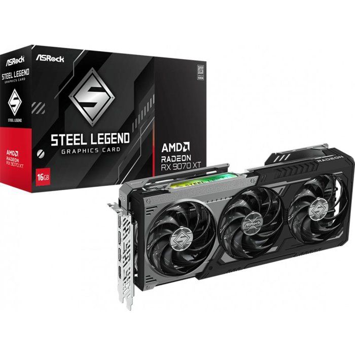 Carte Graphique Asrock Radeon RX 9070 XT Steel Legend Dark 16GB – GDDR6, 256 bit, 7680 x 4320 pixels - vue 6