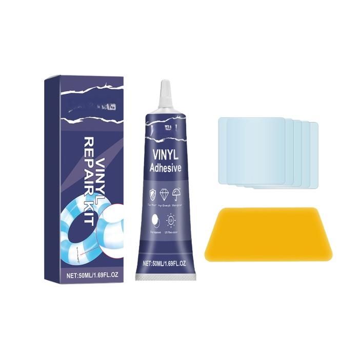 Kit Réparation Piscine Gonflable - 8 Pièces Avec Colle PVC 30 Ml Et Patchs Transparents