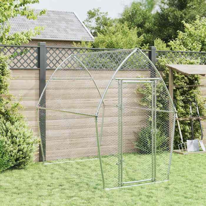 RemiseClapier - UU - Animaux - Cage pour poules argenté 200x105x182 cm acier galvanisé JILIMAISON2025 8712809