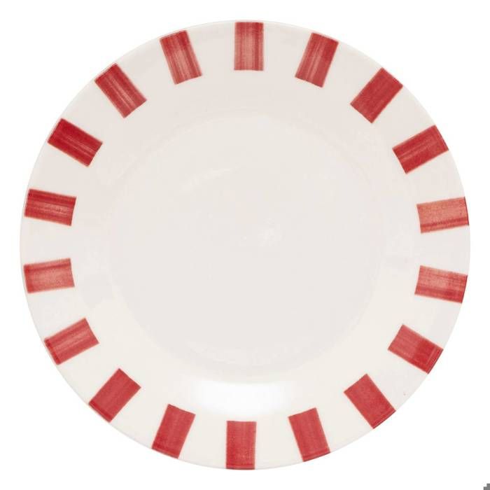 Lot de 6 assiettes dessert Cheri rouge D19xH18cm - Atmosphera Créateur dintérieur