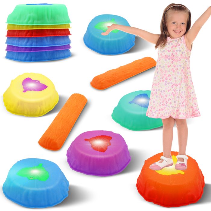 Pierres D'équilibre Lumineuses Et Musicales Pour Enfants - 6 Pièces - Parcours Motricité Intérieur/extérieur - Dès 3 Ans
